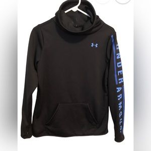Women's Black Under Armour Cold Gear Loose Fit Cowl Neck Sweatshirt - Size Small